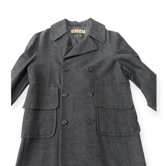 Marni Gray Wool Double Breasted Coat, Size 44 Italy/M‎ - Picture 5 of 16